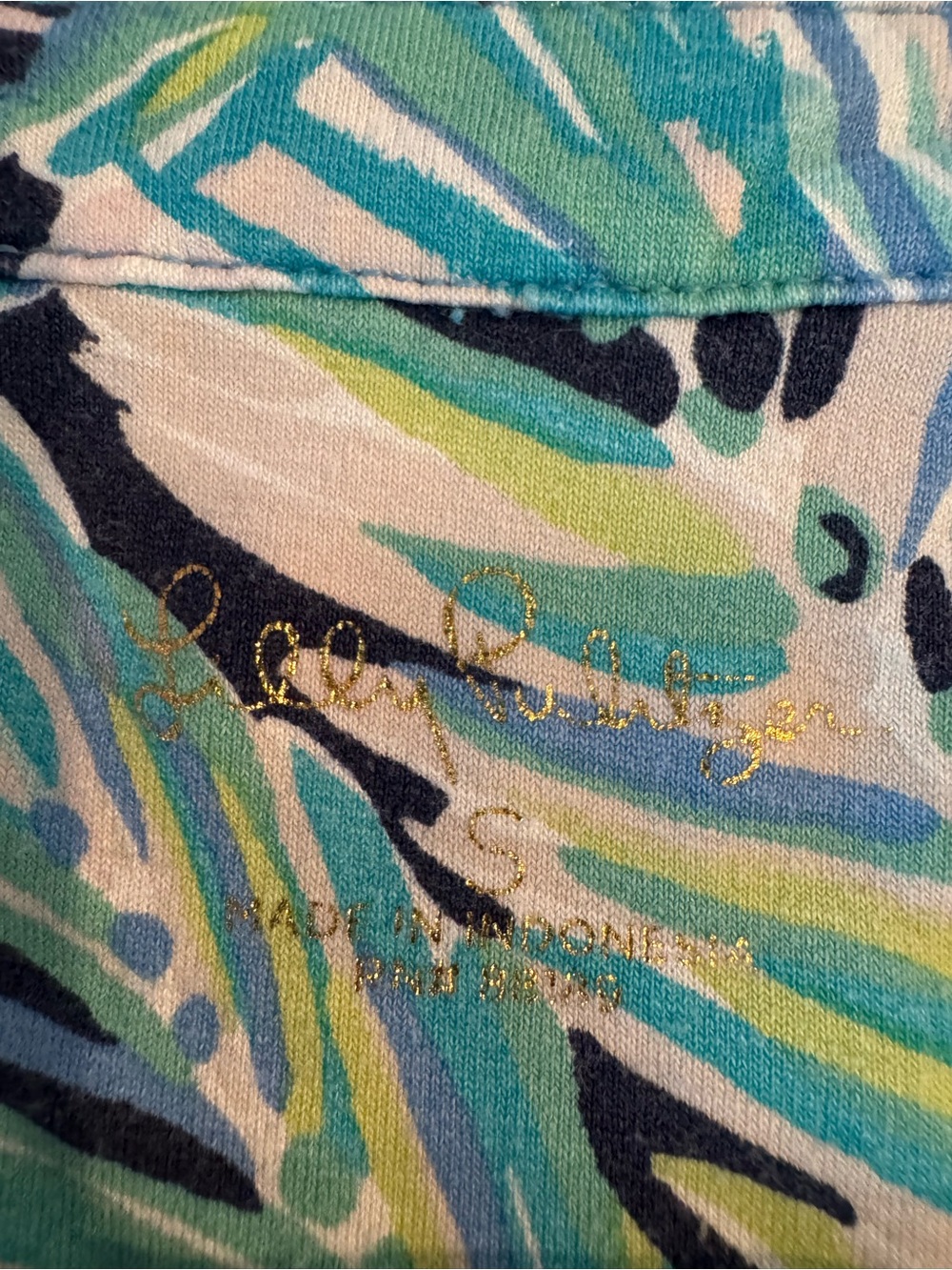 Lily Pulitzer Floral Print Long Sleeve Shift Dress in Teal & Pink - Picture 3 of 3